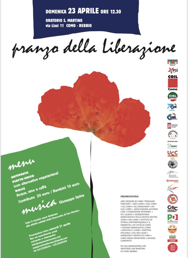 23 aprile, pranzo della Liberazione a Rebbio-Como